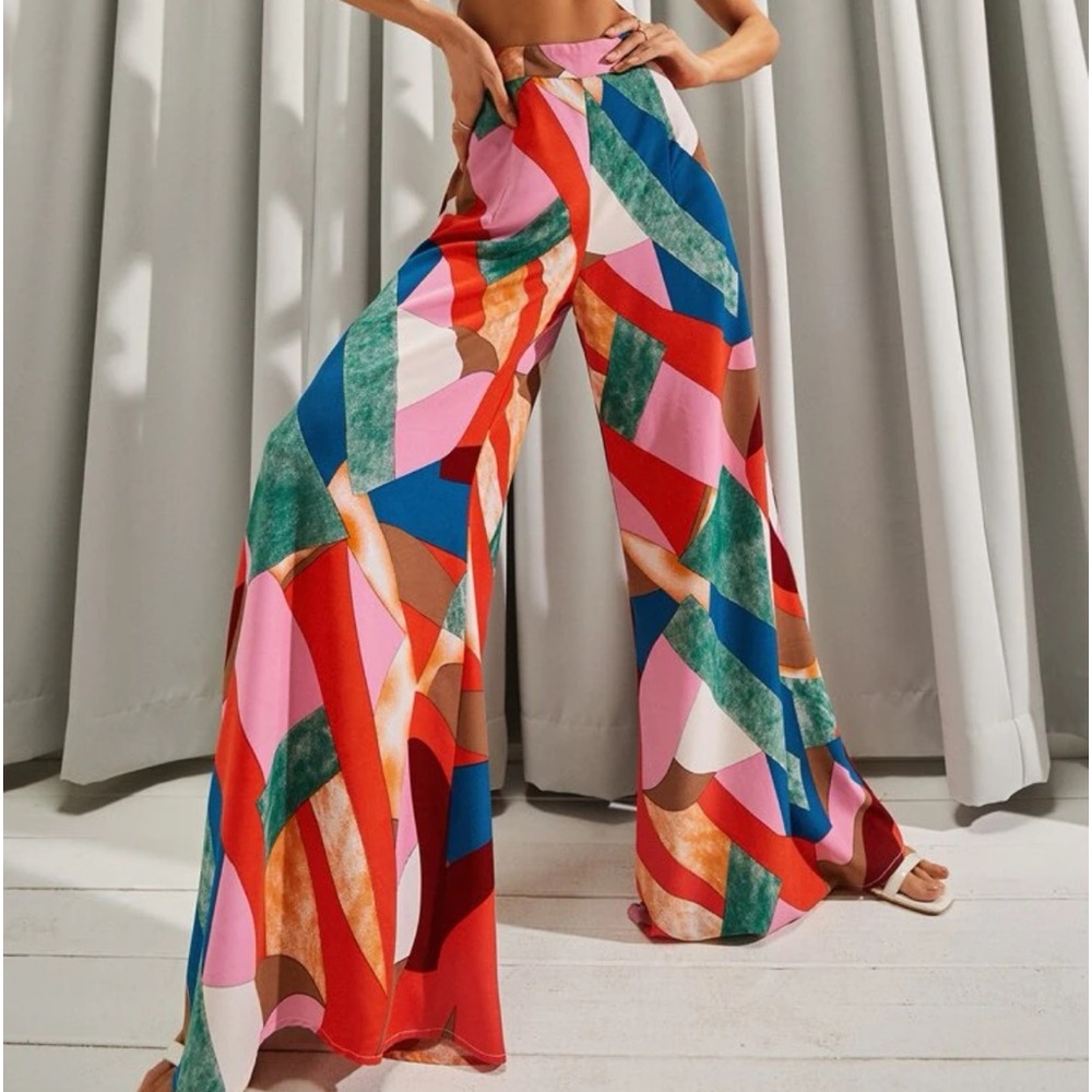 Colorful Wide Leg Pants